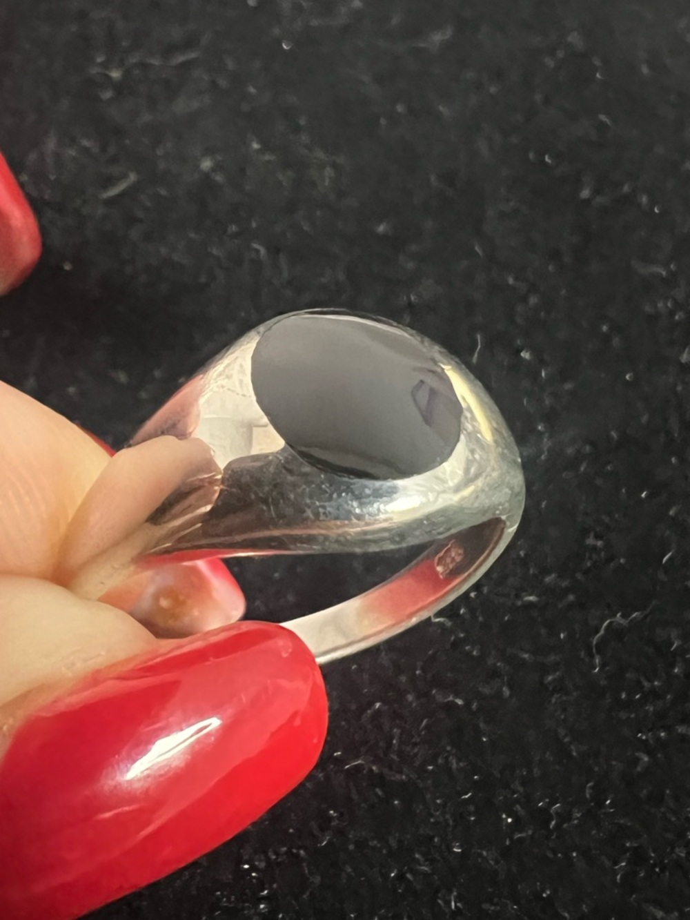 925 STERLING SILVER BLACK ONYX INLAY RING
